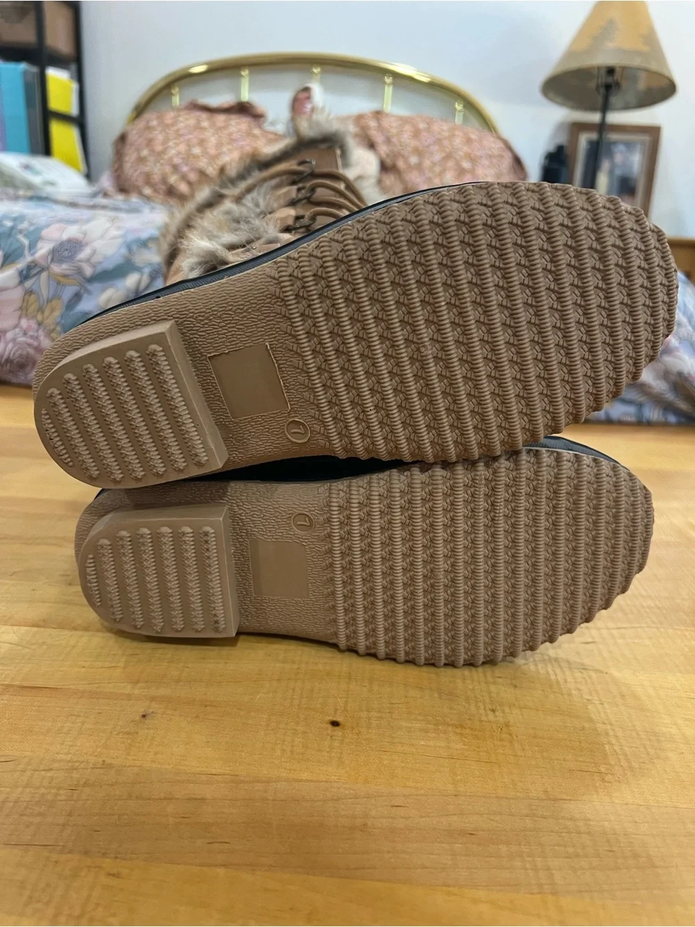 Kids Brown and Black Winter Snow Boots with Faux Fur Trim